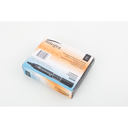 Integra Glassboard Dry-Erase Marker, Black, PK12 ITA18299